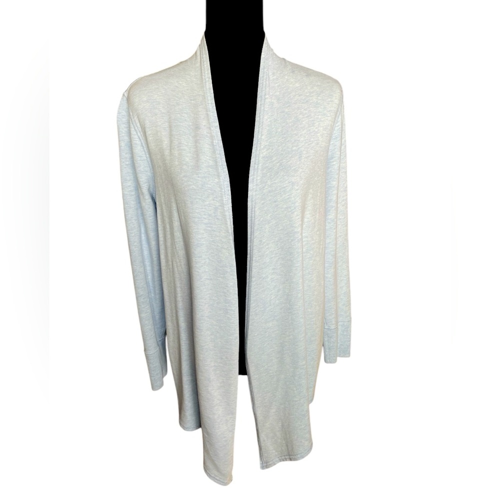 Chico’s Zenergy Light Blue Mixed Rib Knit Lightweight Cardigan, Size Small (4) - Picture 1 of 6
